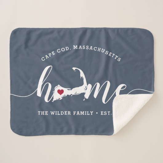 Cape Cod Zuhause Town Personalisiert Sherpa Blanke Sherpadecke (Vorderseite (Horizontal))