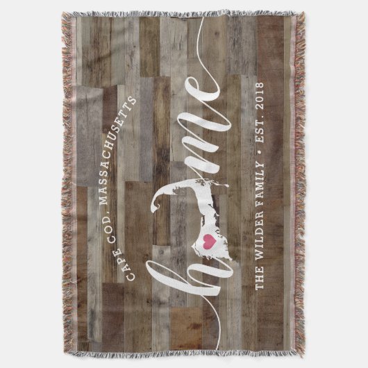 Cape Cod Zuhause Town Personalisierter Holzschau Decke (Vorderseite Vertikal)