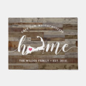 Cape Cod Zuhause Town Personalisierter Holzschau Fußmatte (Vorderseite)