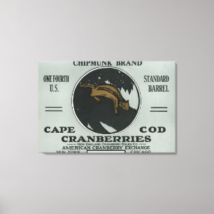 Cape Codchipmunk-Marken-Moosbeeraufkleber Leinwanddruck