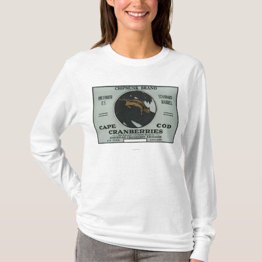 Cape Codchipmunk-Marken-Moosbeeraufkleber T-Shirt (Vorderseite)
