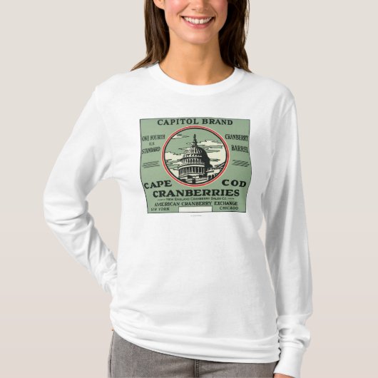 Cape- CodHauptstadts-Marken-Moosbeeraufkleber T-Shirt (Vorderseite)