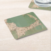 CAPE- CODkarten-GETRÄNK-UNTERSETZER Rechteckiger Pappuntersetzer (angewinkelt)