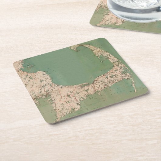 CAPE- CODkarten-GETRÄNK-UNTERSETZER Rechteckiger Pappuntersetzer (angewinkelt)