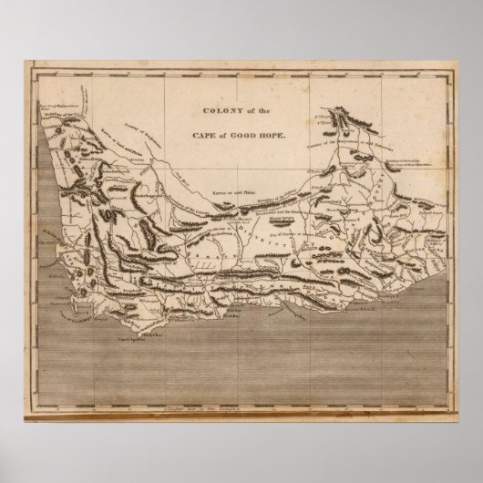 Cape Colony Map von Arrowsmith Poster (Vorne)