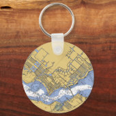 Cape Coral, Florida Nautical Harbor Chart Schlüsse Schlüsselanhänger (Vorderseite)