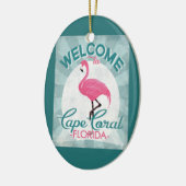 Cape Coral Florida Pink Flamingo Retro Keramik Ornament (Links)