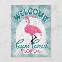 Cape Coral Florida Pink Flamingo Retro