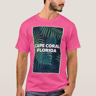 Cape Coral Florida Strände Palm Blätter Sommer Kun T-Shirt