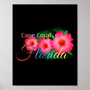 Cape Coral Florida Tropische Blume Familie Vacatio Poster
