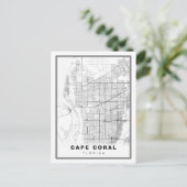 Cape Coral Map Feiertagspostkarte (Stehend Vorderseite)