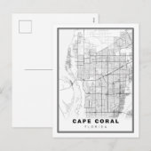 Cape Coral Map Feiertagspostkarte (Vorne/Hinten)