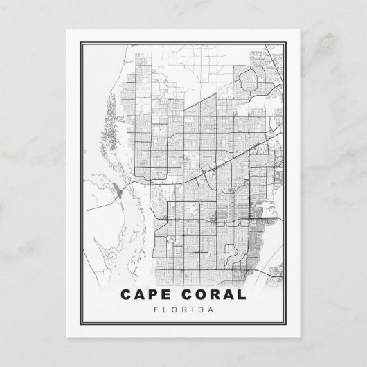 Cape Coral Map Feiertagspostkarte (Vorderseite)