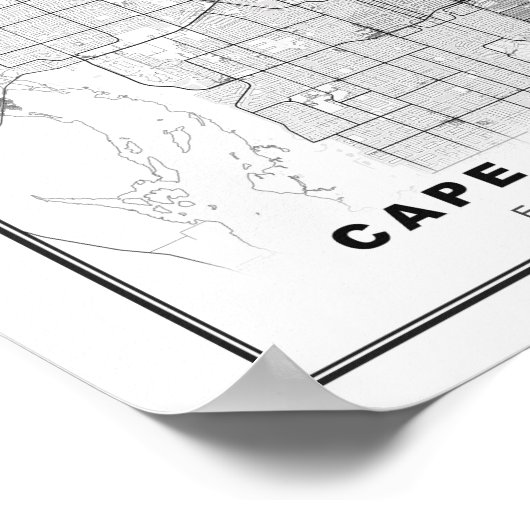 Cape Coral Map Poster (Ecke)
