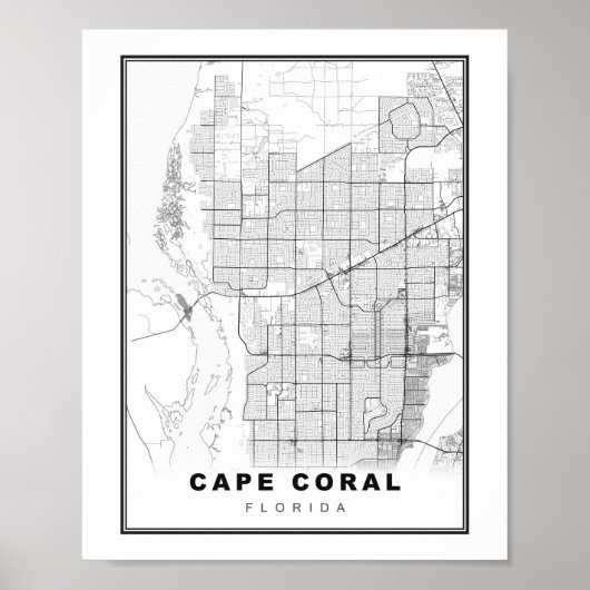 Cape Coral Map Poster (Vorne)