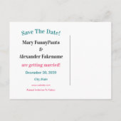 Cape Coral Save the Date Pink Flamingo Ankündigungspostkarte (Rückseite)
