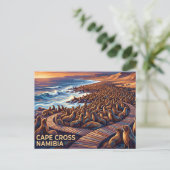 Cape Cross Robbenreservat Namibia Postkarte (Stehend Vorderseite)