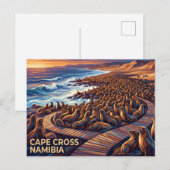 Cape Cross Robbenreservat Namibia Postkarte (Vorne/Hinten)