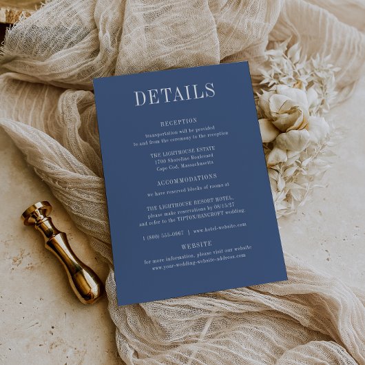 CAPE CSB Coastal Blue Wedding Details Card Einladung