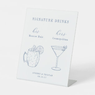 CAPE CSB Küste Blaue Hochzeit Signature Drinks Sockelschild