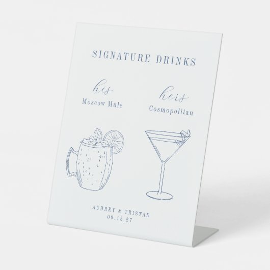 CAPE CSB Küste Blaue Hochzeit Signature Drinks Sockelschild (Vorderseite)