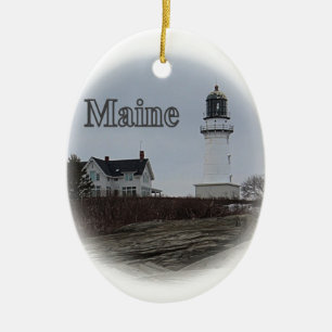 Cape Elizabeth Lighthouse Keramik Ornament