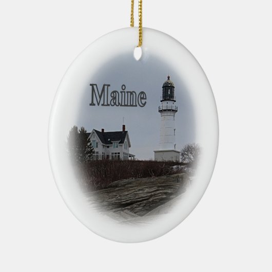 Cape Elizabeth Lighthouse Keramikornament (Rechts)