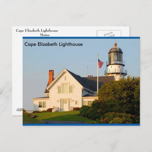 Cape Elizabeth Lighthouse Postkarte (Vorne/Hinten)