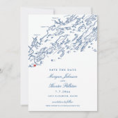Cape Elizabeth Maine Karte Elegant Wedding (Vorderseite)
