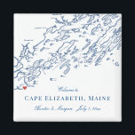 Cape Elizabeth Maine Karte Elegant Wedding Gevor Magnet<br><div class="desc">Schnelle und einfache Bestellung! Diese Hochzeitsmagnete von Cape Elizabeth, Maine Map sind ideal, um Gäste aus der Stadt mit Begrüßungsgeschenken zu empfangen oder sie für Ihre Hochzeitsfeier anzupassen. Ideal für Hochzeiten im Purpodock Club oder Inn am Meer. Bewegen Sie das Herz, indem Sie unter "Anpassen" auf "Bearbeiten mit dem Designwerkzeug"...</div>