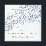Cape Elizabeth Maine Karte Elegant Wedding Gevor Magnet<br><div class="desc">Schnelle und einfache Bestellung! Diese Hochzeitsmagnete von Cape Elizabeth, Maine Map sind ideal, um Gäste aus der Stadt mit Begrüßungsgeschenken zu empfangen oder sie für Ihre Hochzeitsfeier anzupassen. Ideal für Hochzeiten im Purpodock Club oder Inn am Meer. Bewegen Sie das Herz, indem Sie unter "Anpassen" auf "Bearbeiten mit dem Designwerkzeug"...</div>