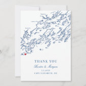 Cape Elizabeth Maine Wedding Flat Danke Karte (Vorderseite)