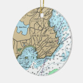 Cape Elizabeth ME Chart Keramik Ornament (Links)