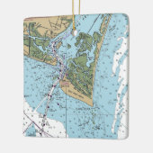 Cape Fear NC Chart Keramikornament (Links)