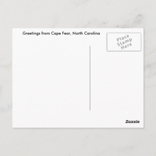 Cape Fear, NC Nautical Chart Postcard Postkarte (Rückseite)