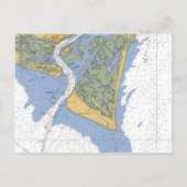 Cape Fear, NC Nautical Chart Postcard Postkarte (Vorderseite)