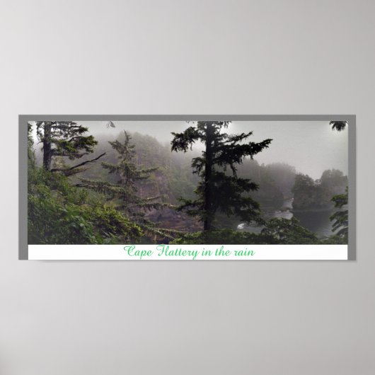 Cape Flattery im Regen Panorama-Poster Poster (Vorne)