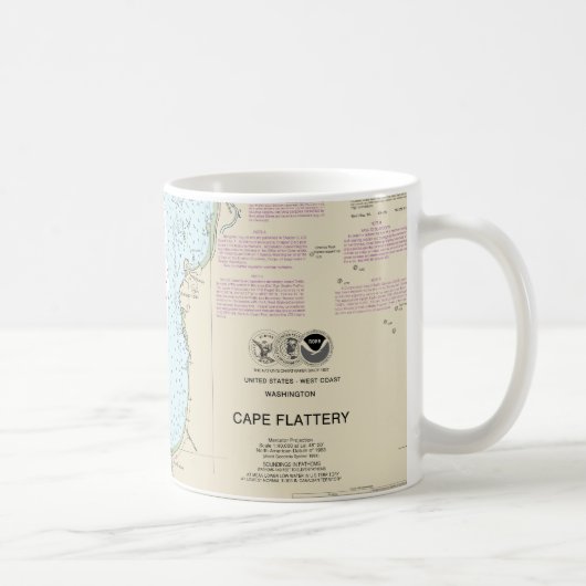 Cape Flattery Nautical Chart 18485 Kaffeetasse (Rechts)