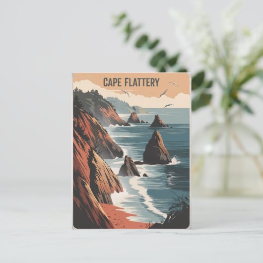 Cape Flattery Vintag Postkarte (Stehend Vorderseite)