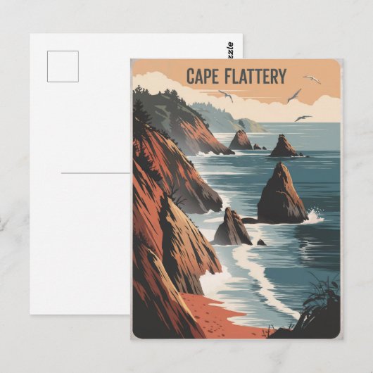 Cape Flattery Vintag Postkarte (Vorne/Hinten)