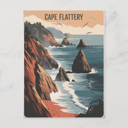 Cape Flattery Vintag Postkarte (Vorderseite)