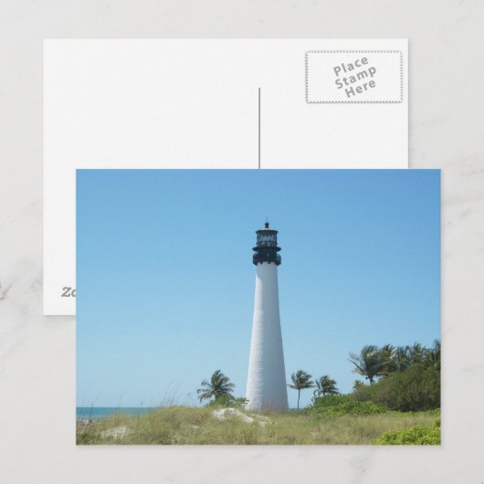 Cape Florida Lighthouse Postkarte (Vorne/Hinten)