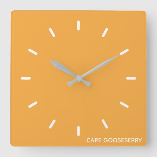 Cape Gooseberry, gelbe Farbe Quadratische Wanduhr (Vorderseite)