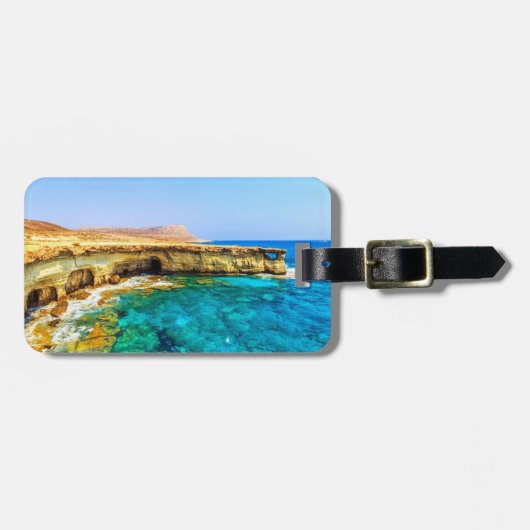 Cape Greco Cyprus stilisiert Gepäckanhänger (Vorderseite horizontal)