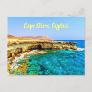 Cape Greco Cyprus stilisiert Postkarte