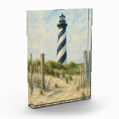 Cape Hatteras Leuchtturm Aquarell Fotoblock (Links)