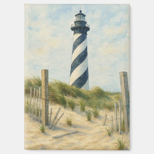 Cape Hatteras Leuchtturm Aquarell Magnet (Vorderseite)