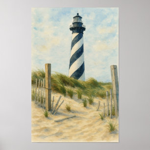 Cape Hatteras Leuchtturm Aquarell Poster