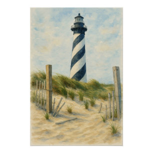 Cape Hatteras Leuchtturm Aquarell Poster
