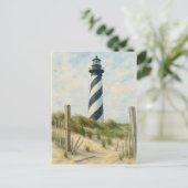 Cape Hatteras Leuchtturm Aquarell Postkarte (Stehend Vorderseite)